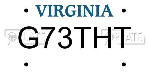 G73THT Virginia License Plate
