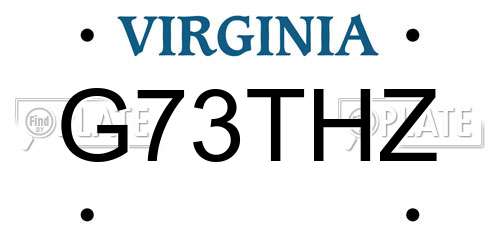 G73THZ Virginia License Plate