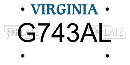 G743AL Virginia License Plate