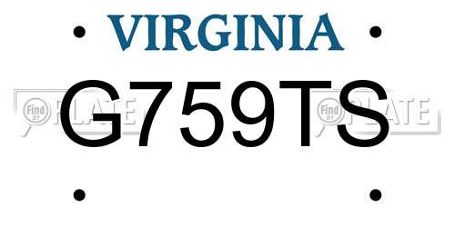 G759TS Virginia License Plate