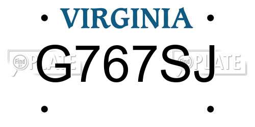 G767SJ Virginia License Plate