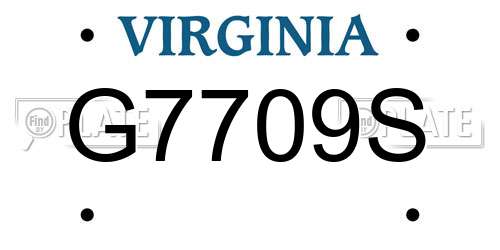 G7709S Virginia License Plate