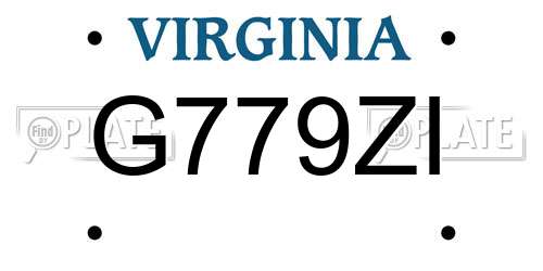 G779ZI Virginia License Plate