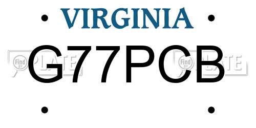 G77PCB Virginia License Plate