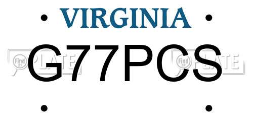 G77PCS Virginia License Plate