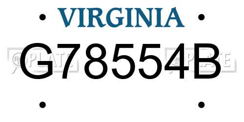 G78554B Virginia License Plate