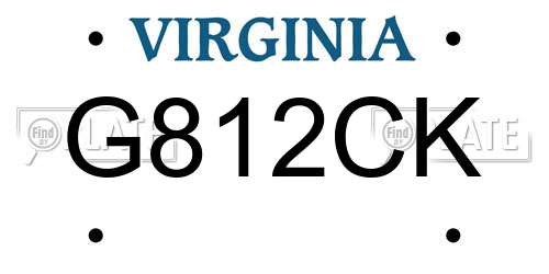 G812CK Virginia License Plate