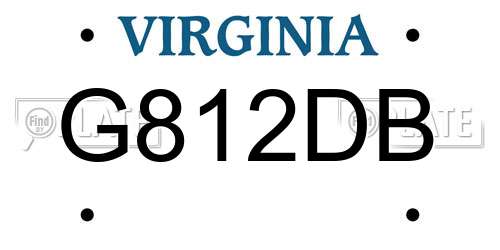 G812DB Virginia License Plate