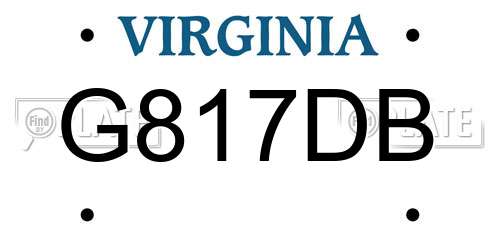 G817DB Virginia License Plate