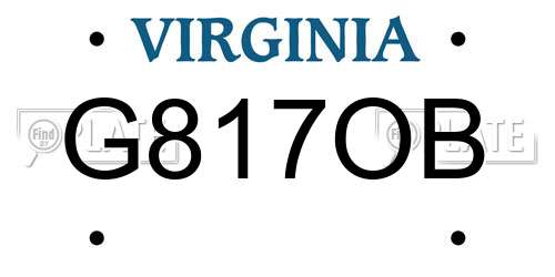 G817OB Virginia License Plate