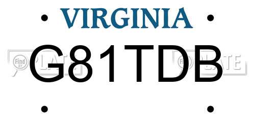 G81TDB Virginia License Plate