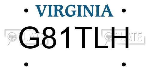 G81TLH Virginia License Plate