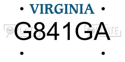 G841GA Virginia License Plate