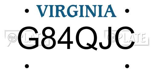 G84QJC Virginia License Plate