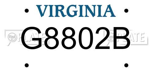 G8802B Virginia License Plate
