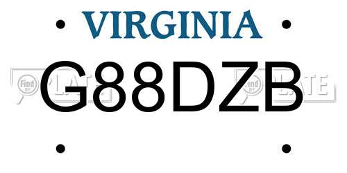 G88DZB Virginia License Plate