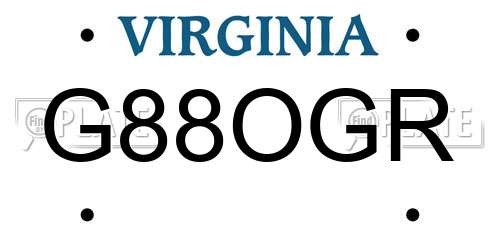 G88OGR Virginia License Plate