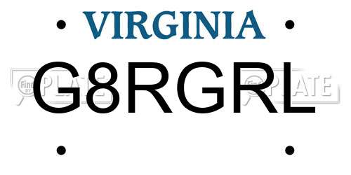 G8RGRL Virginia License Plate