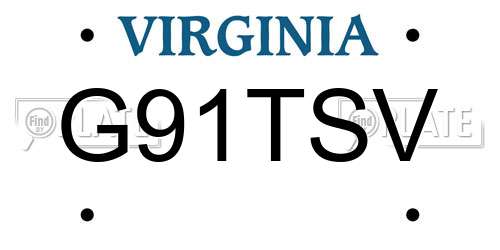 G91TSV Virginia License Plate