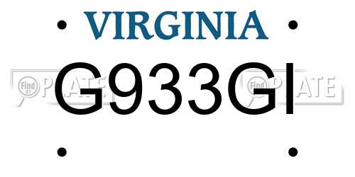 G933GI Virginia License Plate