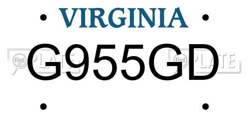 G955GD Virginia License Plate