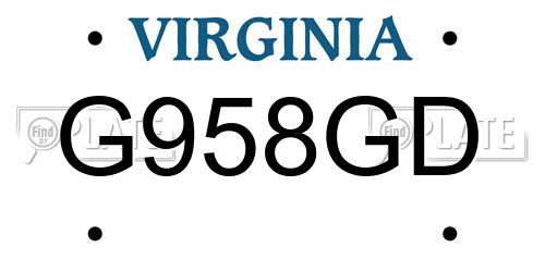 G958GD Virginia License Plate