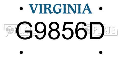 G9856D Virginia License Plate