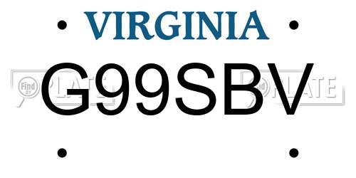 G99SBV Virginia License Plate