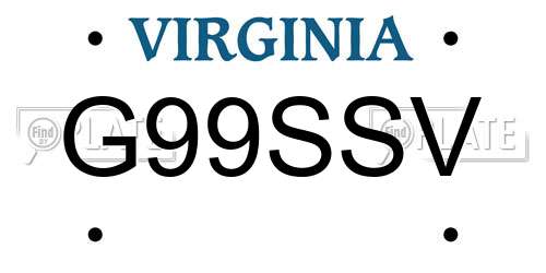 G99SSV Virginia License Plate