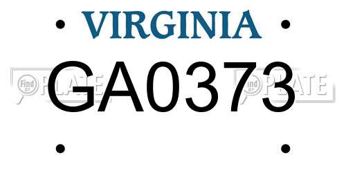 GA0373 Virginia License Plate
