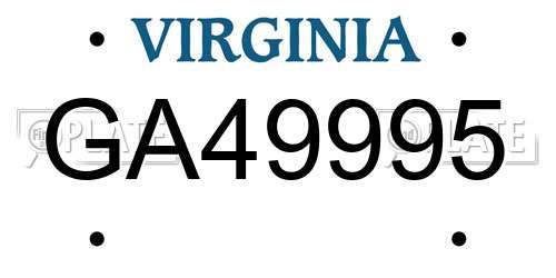 GA49995 Virginia License Plate
