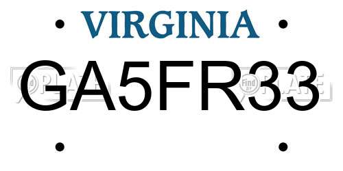 GA5FR33 Virginia License Plate