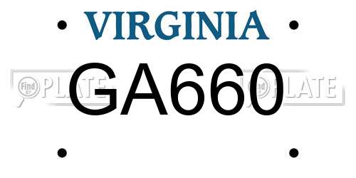 GA660 Virginia License Plate