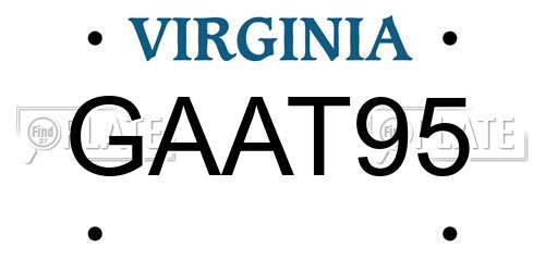 GAAT95 Virginia License Plate