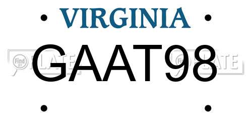 GAAT98 Virginia License Plate