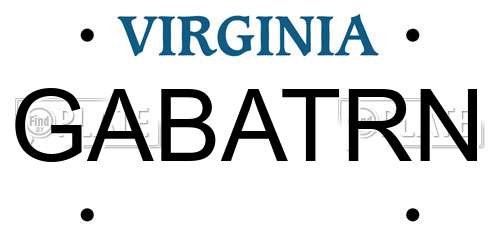 GABATRN Virginia License Plate