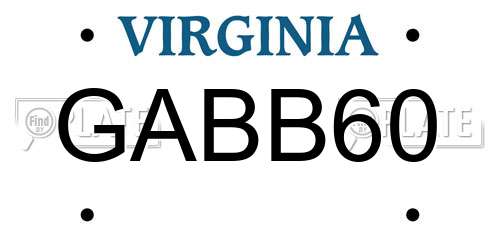 GABB60 Virginia License Plate