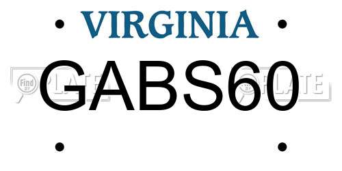 GABS60 Virginia License Plate