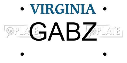 GABZ Virginia License Plate