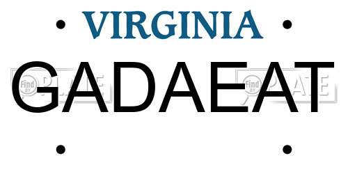 GADAEAT Virginia License Plate