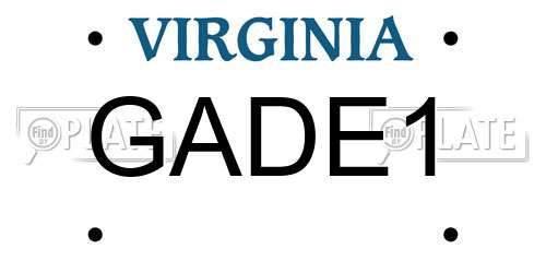 GADE1 Virginia License Plate