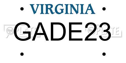 GADE23 Virginia License Plate