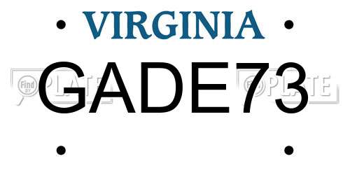 GADE73 Virginia License Plate