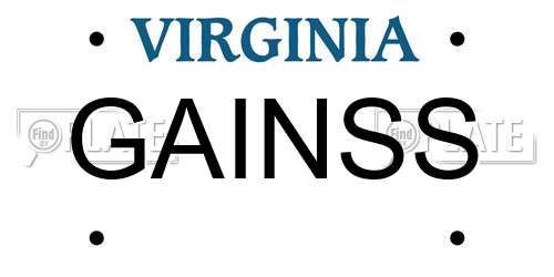 GAINSS Virginia License Plate