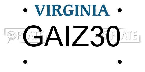 GAIZ30 Virginia License Plate