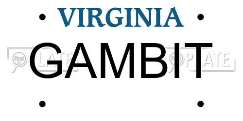 GAMBIT Virginia License Plate