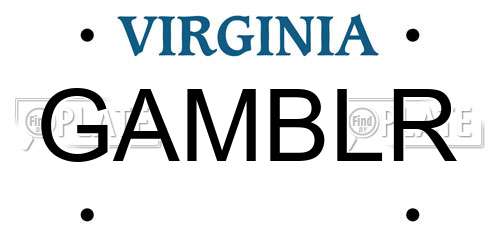 GAMBLR Virginia License Plate
