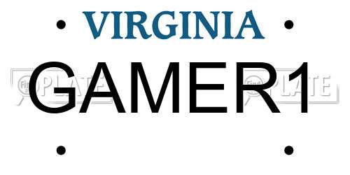 GAMER1 Virginia License Plate