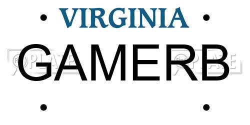 GAMERB Virginia License Plate