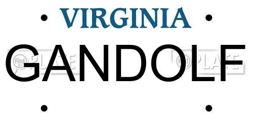 GANDOLF Virginia License Plate